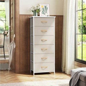 Crestlive Products Vertical Dresser for Bedroom Storage Tower with Sturdy Steel Frame Wood Top Easy Pull Fabric Bins - 1 of 4
