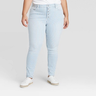 striped jeans plus size