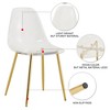 Set of 4/6 Dining Chairs with Metal Legs, Armless Chairs Plastic Chairs Makeup Chairs, Transparent+Golden/Silver/Black-ModernLuxe - 4 of 4