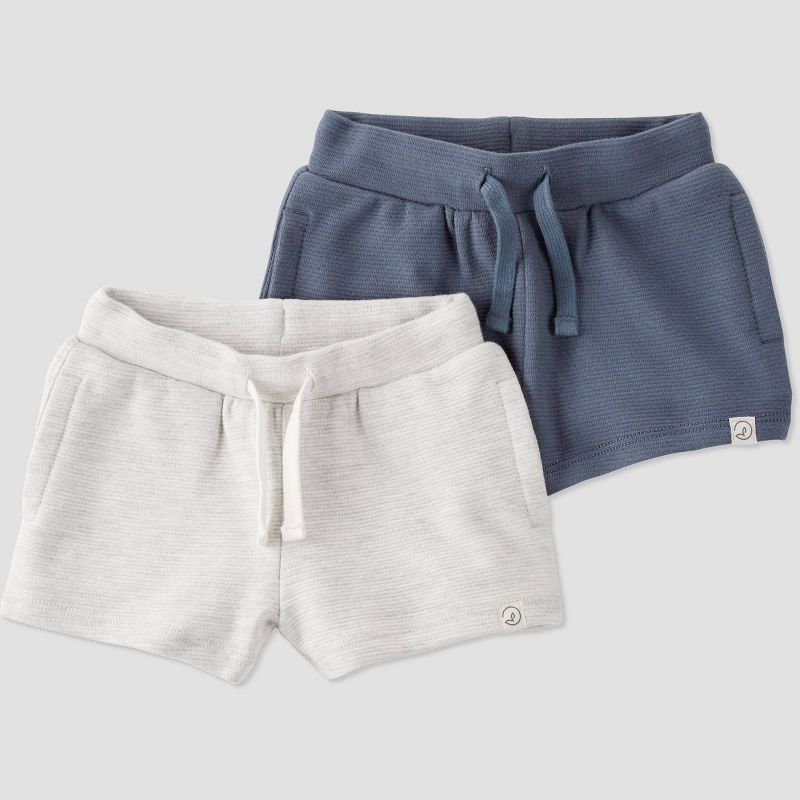 Little Planet by Carter's Organic Baby 2pk Shorts - Gray, 1 of 3