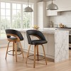 Art Leon Set of 2 Modern Minimalist Swivel and Upholstered Counter Height Barstool - 2 of 4