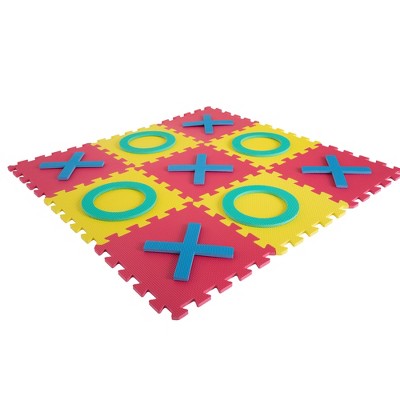 Toy Time Giant Tic Tac Toe Game – Oversized Interlocking Colorful EVA Foam Squares with Jumbo X and O Pieces for Indoor and Outdoor Play