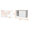 HomeRoots White and Oak 59" Kitchen Island With Storage - 3 of 4