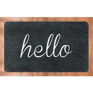 J&V TEXTILES "Hello" Outdoor Rubber Doormat 18" x 30" - 1 of 3