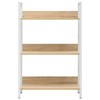 vidaXL Book Shelf Storage Bookcase Rack Organizer Furniture Engineered Wood - Oak and White 35.6" - 3 of 4