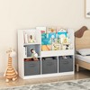 Ruvalino Decorative Bookshelf Kids Bookcase with Fabric Drawers for Bedroom Playroom Nursery, White Gray, 36.22"*11.81"*31.5" - 4 of 4
