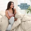 Extra Long Flannel Duvet Cover Set - 100 Cotton, Velvety Soft Heavyweight, Double Brushed - Includes Sham Twin/Twin XL, Sand - 3 of 4