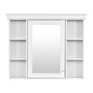 Chery Life 35'' x 28'' Wall Mounted Bathroom Storage Cabinet with Mirror Door, Medicine Cabinet with 6 Open Shelves - 1 of 4