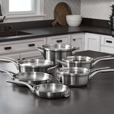 Calphalon Premier 10pc Stainless Steel Space Saving Cookware Set: Stackable Pans, Tempered Glass Lids, Induction Safe, 6 of 7