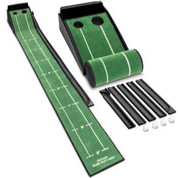 GoSports Pure Putt Challenge Putting Games - Huge 10ft Putting Green Rug  with 16 Golf Balls & Scorecard, 2-4 Player Indoor or Outdoor Games for All