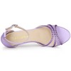Allegra K Women's Satins Rhinestone Mesh Kitten Heels Sandals - 4 of 4