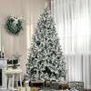 Whisen 7.5FT Unlit Snow Flocked Pine Artificial Christmas Tree with Realistic Branches - Green - 2 of 4