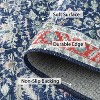 Vintage Detailed Floral Pattern Non Slip Washable Rug Thin Low Pile Indoor Carpet Fit for Living Room, Bathroom, Bedroom - 4 of 4