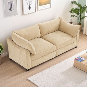 2-Seater Chenille Storage Loveseat with Pull-Out Drawers - 1 of 4
