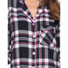 Ashford & Brooks Women's Flannel Plaid Sleep Shirt Button Down Nightgown - 4 of 4