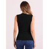 Allegra K Women's Ruched Mock Neck Casual Slim Fit Sleeveless Tank Top - 3 of 4