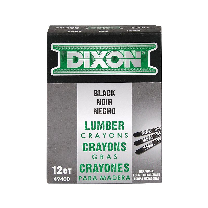 Dixon Lumber Crayons 4 1/2 x 1/2 Carbon Black Dozen 49400, 3 of 4