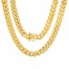 Steeltime 24" and 8.5" Men's 18k gold plated stainless steel Miami Cuban chain link set with box clasp 12mm - 2 of 4
