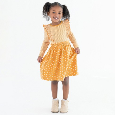 Rufflebutts Toddler Girls Long Sleeve Mix Print Dress : Target