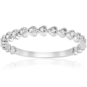 Pompeii3 Stackable Diamond Wedding Ring 14k White Gold - 1 of 4