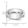 Black Bow Jewelry 2mm to 6mm Platinum Polished Half Round Standard Fit Band - 4 of 4