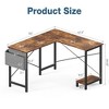 CAVINAS 50" L-Shaped Office Desk, Wooden Writing Table, Corner Gaming Desk with Storage Bracket & Side Pocket, Computer Desk for Home Office/Study - 4 of 4