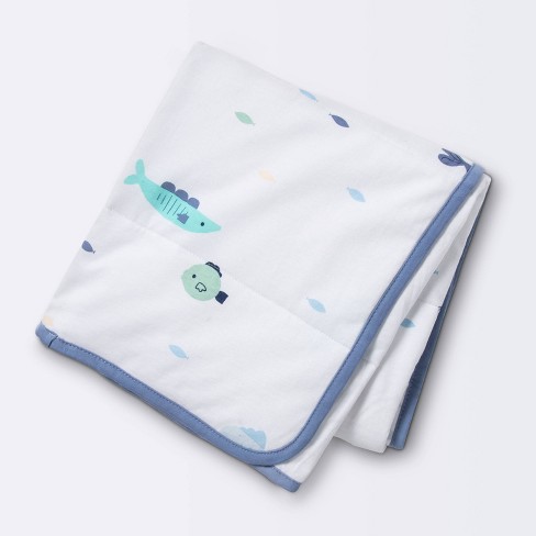 Jersey Knit Reversible Blanket Cloud Island School of Fish