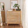 JIONJOY Handcrafted Wooden 3-Drawer Dresser with Artisan Ring Detailing - 2 of 4