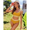 AI'MAGE Swimsuit Set for Women 2 Piece Ribbed High Waisted Bikini Set Sporty Color Block Bathing Suits XS-2XL - 3 of 3