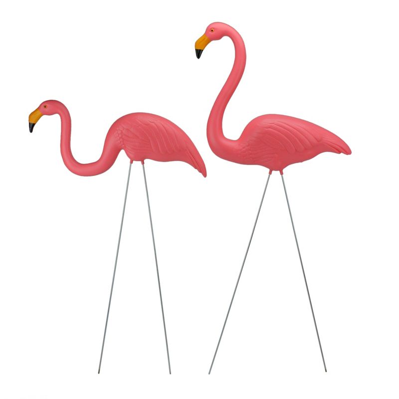 Northlight 2ct Tropical Flamingo Outdoor Garden Lawn Stakes 30" - Pink, 1 of 5