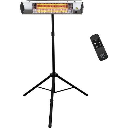 Kenmore Carbon Infrared 1500w Electric Patio Heater With Tripod u0026 Remote  Silver : Target
