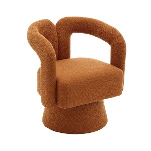NicBex Boucle Swivel Accent Chair,Upholstered Swivel Living Room Chairs with Curved Backrest,Modern Arm Chair,Accent Chairs for Living Room - 1 of 4