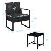 Yaheetech 3 Piece Patio Set Modern PE Bistro Furniture Conversation Sets - 3 of 4