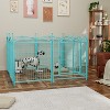 Akoasm 32 inch 8 Panels Heavy Duty Dog Fence Puppy Pen for Large Medium Small Dogs-Blue - 3 of 4