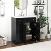 Okak 30" Modern Bathroom Vanity with Ceramic Sink, Painted Finish Bathroom Cabinet with 2 Soft Closing Doors & 2-tier Deep Drawers - 2 of 4