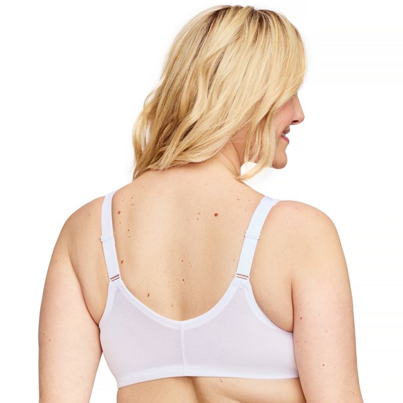 Glamorise Womens MagicLift Natural Shape Front-Closure Wirefree Bra 1210 White, 2 of 5
