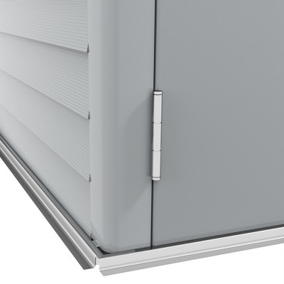 Outsunny White Metal Garden Storage Shed with Sliding Door and Windows