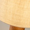 ALOADECOR 24'' Japandi Honey Brown Wood Base Bedside Table Lamp Modern Classic Nightstand Lamp with Beige Linen Fabric Shade for Bedroom - 4 of 4