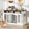 Double Dog Crate Furniture for 2 Dogs, 63 Inch Wooden TV Stand with Charging Station & Sliding Doors, Indoor Kennel - 2 of 4