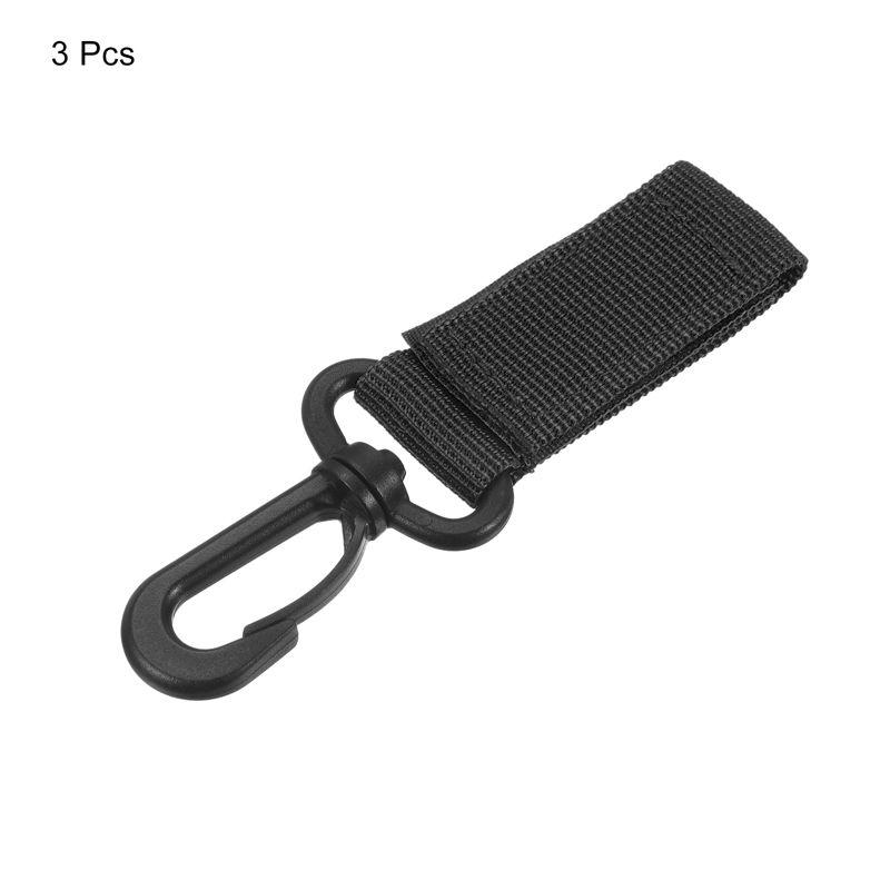 Unique Bargains Belt Keeper Key Ring Nylon Webbing Strap Hanging Gear Buckle Key Chain Rotate Hook with Snap, 3 of 7