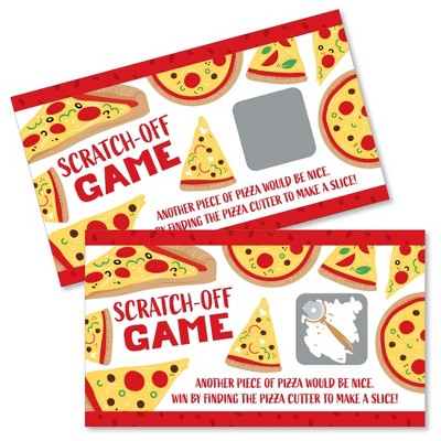 Big Dot of Happiness Pizza Party Time - Baby Shower or Birthday Party Game Scratch Off Cards - 22 Count