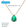 Unique Bargains Women's Birthstone Cubic Zirconia 18K Gold Plated Teardrop Necklace 17.7" - 2 of 4