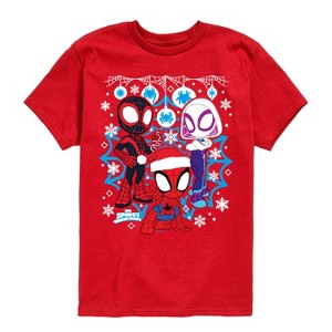 Boys' - Marvel - Spidey And Friends Snow -Youth Short Sleeve Graphic T-Shirt Short Sleeve Graphic T-Shirt - 1 of 3