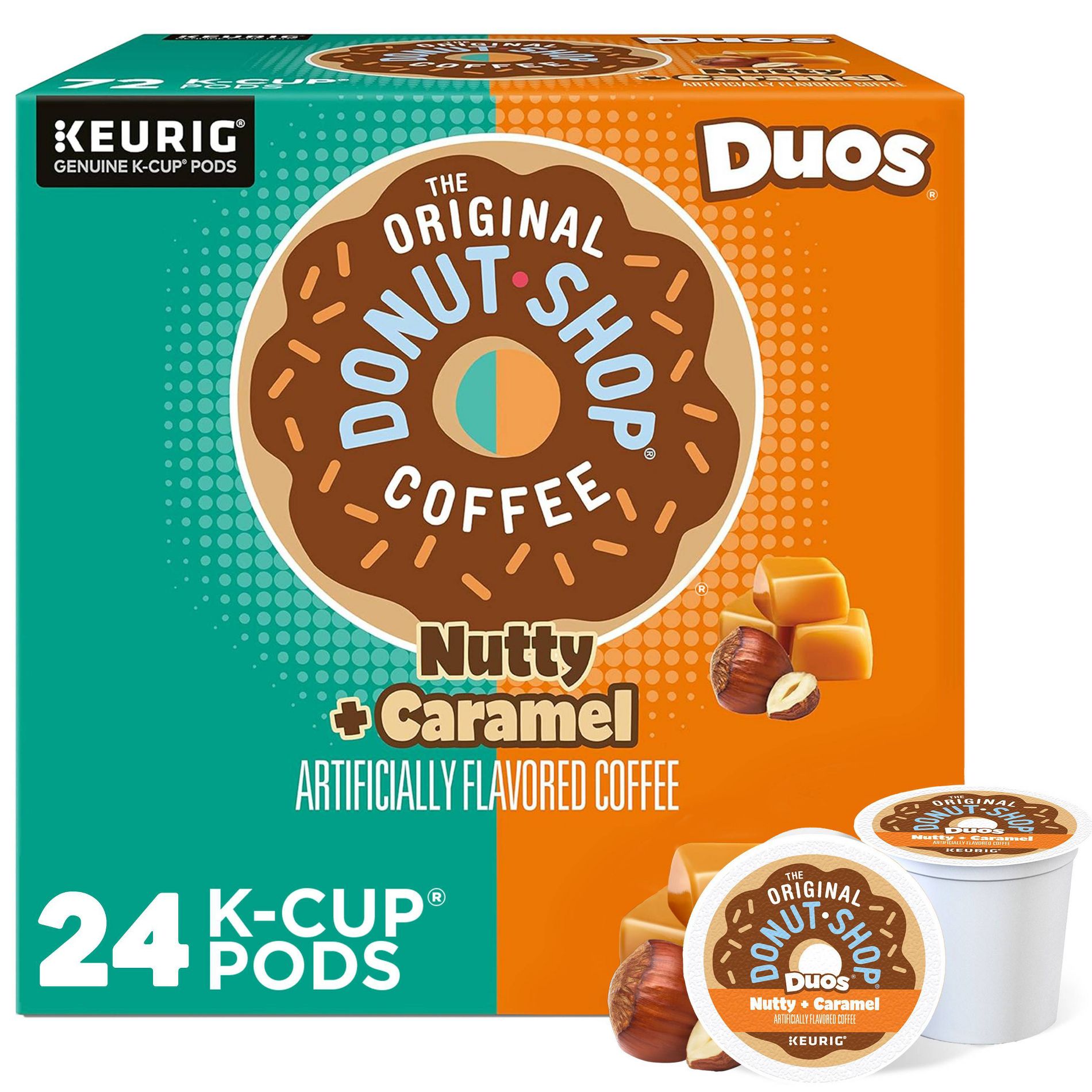 The Original Donut Shop Duos Nutty + Caramel Keurig Single-Serve K-Cup Pods, Medium Roast Coffee - 24ct