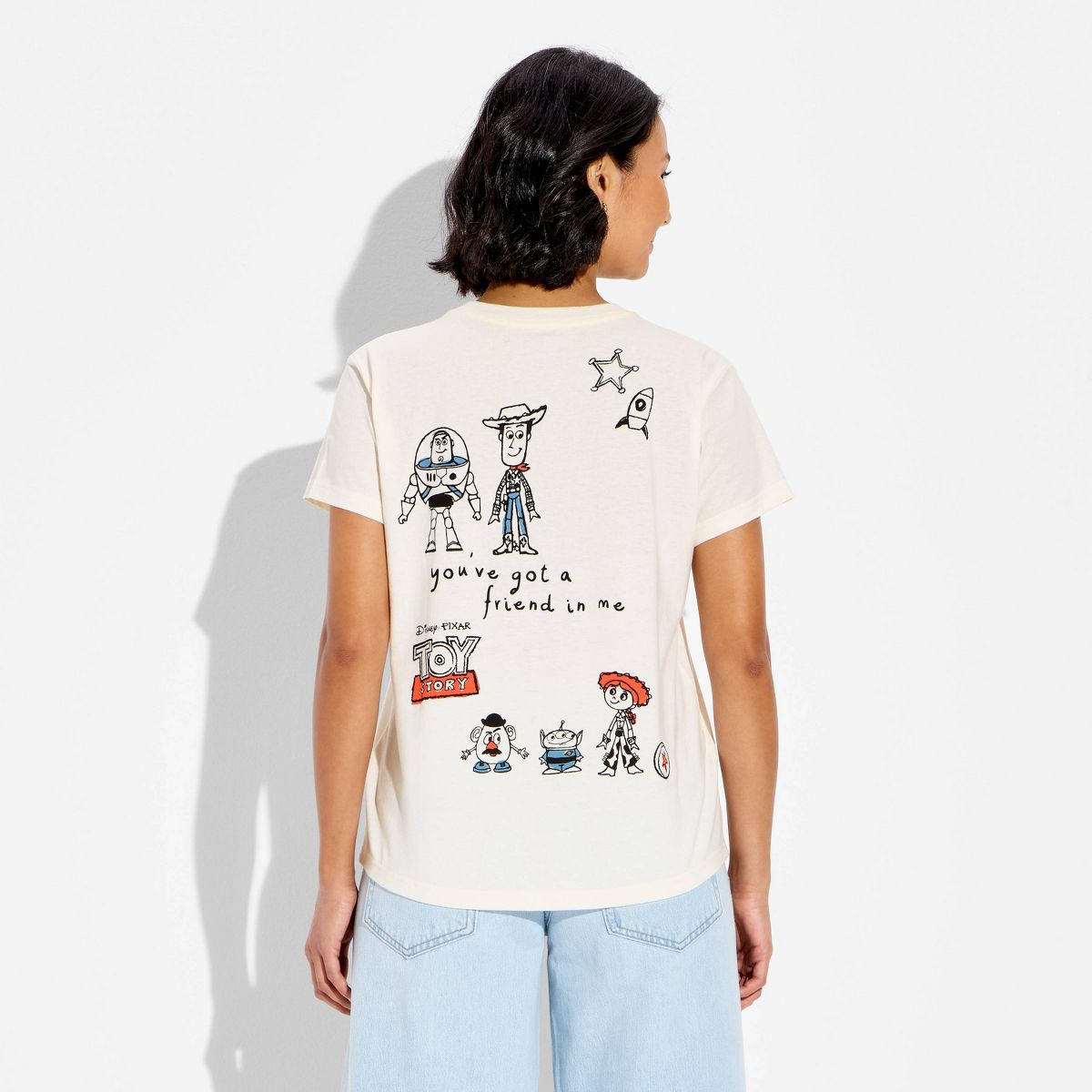 Women's Toy Story Short Sleeve Graphic T-Shirt - Cream - thumbnail 3