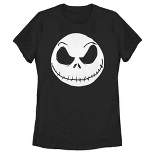 Women's The Nightmare Before Christmas Halloween Jack Skellington Big Face T-Shirt