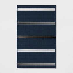 7' X 10' Medallion Outdoor Rug Navy - Threshold™ : Target