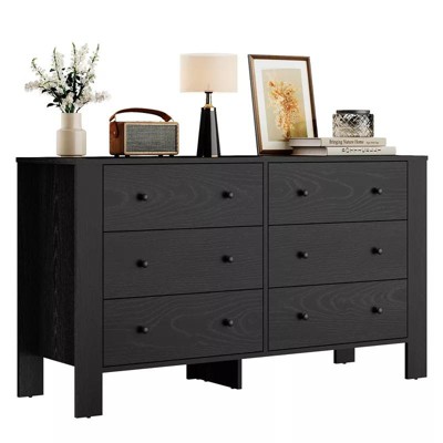 Whizmax 6 Drawer Dresser for Bedroom, Modern Double Dresser Organizer with Storage Drawers, Wooden Chests of Drawers for Bedroom, Hallway