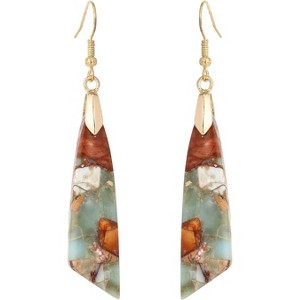 Boho Women Natural Stone Earrings Unique Healing Imperial Jasper Gemstone Energy Lightweight Dangle Drop Earrings Multiple Styles Earrings Jewelry - 1 of 4