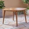 5 PCS Outdoor Dining Set, 4 Wicker Armrest Chairs with Round Dining Table, Acacia Wood Frame Chairs with Polyester Cushions-Coolbibila - 3 of 4